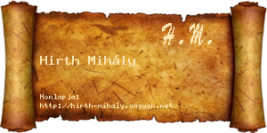 Hirth Mihály névjegykártya