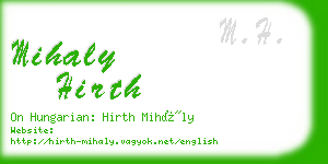 mihaly hirth business card